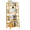 VIAGDO Scaffale da bagno in bambù con 4 ripiani, libreria, scarpiera, balcone e fiori, in bambù, multifunzionale, per piccoli spazi, 48 x 32 x 110 cm