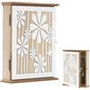 mumisuto Cassetta Portachiavi In Legno,Cassetta Portachiavi Da Parete con 6 Viti,Porta Chiavi Da Muro Per Casa,Armadietti Portachiavi con Motivo Geometrico,Appendi Chiavi A Muro Per Ingresso,Corridoio,Ufficio
