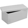 Home Tresor - Cassapanca Contenitore da 76cm, Pouf Pieghevole in Similpelle, HxLxP 38 x 76 x 38 cm, Tavolino Panca Poggiapiedi con Seduta Imbottita - Bianco