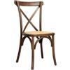 Biscottini Sedia Cucina Vintage legno di frassino L42xPR43xH88 - Sedie sala da pranzo - Sedie cucina - Sedie sala da pranzo legno - Sedie da soggiorno seduta in rattan Cross (Noce)