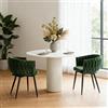 Relbiety Set di 2 Sedie da Pranzo in Velluto con Schienale,Verde | Sedie Cucina Moderne,Schienale Intrecciato,Gambe in Metallo,con Braccioli per Soggiorno,Camera da Letto,Cucina