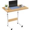 EXSELTMAN Scrivania per Computer con Ruote, Scrivania Piccola, Scrivania da Ufficio con Ruote, 60x40x69-90cm, Scrivania da Ufficio, Adatto per Ufficio, Camera da Letto, Divano