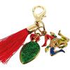 Confettando Set 6 Pezzi Ciondolo Oro Sicilia Trinacria + Pala con Nappa Rossa Lunghezza 5