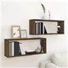 IBUQDDV Mensole a Parete Cubo 2 Pezzi in Legno Multistrato Rovere Marrone, Scaffale Portaoggetti per Soggiorno e Camera da Letto, Supporto Carico 40 kg, Dimensioni 60x15x23 cm,