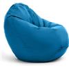 Bruni Classico M Blu - Pouf Sacco, Pouf Poltrona a Forma di Goccia, Poltrona a Sacco da Interno ed Esterno, Beanbag per Soggiorno e Camere, Fodera Lavabile, con Imbottitura, Prodotto in Germania
