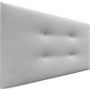 DHOME Testata in Similpelle o Tessuto AQUALINE Pro con 2 file di bottoni Testata imbottita Letto di lusso (Similpelle Grigio Chiaro, 110x50cm (Letti 80/90/105))