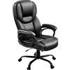 Soberine Sedia da Ufficio Ergonomica Direzionabile con Braccioli Imbottiti in Pelle PU Funzione Dondolo e Altezza Regolabile con Rotelle Nero