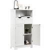 KOMFOTTEU Mobile da Bagno con 2 Cassetti e 2 Armadi a Porta, 60 x 30 x 109 cm, Armadietto da Terra Autoportante in MDF, Armadio d'Archivio per Soggiorno, WC, Camera da Letto, Cucina (Bianco)