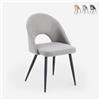 Produce Shop Sedia Imbottita Elegante di Design per Cucina e Sala da Pranzo Jarla - Grigio Chiaro