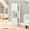 [en.casa] Libreria Girevole per Cameretta Scaffale Rotante per Bambini a 3 Livelli Mobile Espositore Porta Libri con Scomparti 109 x 34 x 34 cm - Bianco