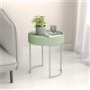 [en.casa] Tavolino Rotondo da Divano 46 x Ø40 cm con Telaio in Metallo Tavolo Basso da Caffè a Piano Circolare per Soggiorno Salotto Camera da Letto Ingresso - Menta Verde