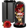 Maverton Rosa Stabilizzata con LED Personalizzata - Regalo Donna Compleanno Elegante - Rosa Eterna in Cupola di Vetro - Idee Regalo Donna - Dimensioni 21 cm x 11 cm