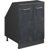 Vicco Mobile cucina sottotetto R-Line, Calce nera, 60 cm con 2 porte, carcassa 60 cm profondità, per la libera combinazione all'interno di sistemi cucina modulari