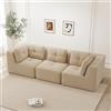 Luscriate Divano angolare Cloud a 3 posti con chaise longue - Grande divano senza montaggio, imbottitura 32D altamente elastica, seduta extra profonda, braccioli larghi, divano lounge adiacente al