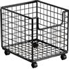 Gcerfby Cesto di stoccaggio della cucina, cesto di stoccaggio rettangolare in metallo in metallo, organizzatore di carrelli rotanti a 360 gradi, 28x44x40 cm, versatile facile da pulire per cucina o bagno