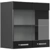 Vicco Mobile da cucina in vetro R-Line, Nero lucido, 60 cm