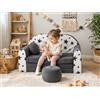 Pro Cosmo Divano letto pieghevole per bambini con funzione letto Perfetto per giocare e dormire - Con materasso, cuscino e pouf sfoderabili - 98x168x59 cm (AC1) Grigio scuro - Stelle