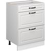 Vicco Mobiletto base per cucina R-Line, Bianco country, 60 cm | Frontale in MDF · Senza piano di lavoro · Piedini regolabili in altezza · ✓ Facile accesso · Liberamente combinabile