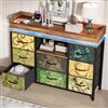 Zorvani Cassettiera con 8 cassetti, armadio in tessuto con illuminazione a LED, credenza con porte di ricarica USB, armadietto portaoggetti per camera da letto, soggiorno e corridoio (colorato, 8