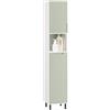 SoBuy Mobile Alto Bagno Salvaspazio con Sacco Portabiancheria - Colonna Bagno Stretta con Ripiani, Armadietto per Lavanderia, WC o Bagni Piccoli, Bianco e Verde, 167x31x30cm, BZR137-GR