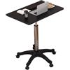 NXSLONE Scrivania Regolabile In Altezza, Scrivania con rotelle, postazione di lavoro mobile con ruote, scrivania mobile pneumatica for laptop for ufficio domestico ( Color : Black , Size : Adjustable height 5
