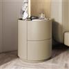 XDONE Comodino rotondo in legno massello bianco moderno e minimalista con doppi cassetti portaoggetti, comodino minimalista mini camera da letto moderna-comodino in legno massello ( Color : Khaki , Size : 1