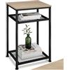 tectake® Tavolino salotto 45,5x36x75,5cm, Tavolino da divano, 3 Ripiani, Salotto, Soggiorno, Camera per Libri, Foto, PC, Piante e Bevande, Arredamento Casa, Ufficio - Legno Industriale Chiaro