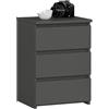 AKORD | Comodino CL-3 con 3 Cassetti | per il soggiorno, la camera da letto, il guardaroba, l'ufficio e lo studio | Design moderno e funzionale | 35 x 40 x 57 cm, 26 kg | Grigio grafite