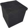 Generico Cassapanca Contenitore Pouf Panca Poggiapiedi Similpelle Pelle Finta Coccodrillo 38x38x38 cm Nera