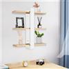 OHMG -3 livelli grande mensola da parete lunga in legno, scaffale galleggiante regolabile, supporto organizzatore appeso e decorazione per casa, cucina, soggiorno, bagno, ufficio, camera da letto