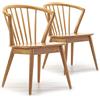 VS Venta-stock Pack 2 sedie Mura Color Rovere, Legno Massiccio, 55 cm (Larghezza) 58,5 cm (profondità) 84 cm (Altezza)