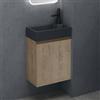 doporro Mobile Bagno Sospeso con Lavabo Set di Mobili da Bagno, Mobile Sottolavabo per WC Ospiti 46x26x63cm Rovere chiaro, Pisa02
