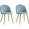 DEYARNA HOME Set di 2 Sedie da Pranzo in Velluto, Sedia da Cucina Moderna Imbottita con Gambe in Metallo, Sedie del Medio Secolo per Sala da Pranzo, Cucina, Soggiorno (Verde)