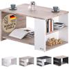 Casaria® Tavolino Divano da Caffè con Ripiano 2 Scomparti 90x60x50cm in Legno Carico Max 50kg Tavolo Basso Soggiorno Salotto