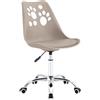 Cribel 1Pz Sedie Samira in Polipropilene Tortora con Cuscino Imbottito, Design Ergonomico e Originale, Ideali per Soggiorno, Cucina, Bar e Ambienti Moderni, 49 x 57 x 83 cm