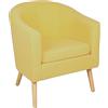 ShiShi Poltroncina Camera da Letto, Chauffeuse con Braccioli, Poltrone da Soggiorno per 1 Persona, Piccolo Divano Imbottito Spesso 64 × 60 × 70 cm (Yellow)