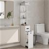 YU YUSING Mobiletto Bagno Salvaspazio Stretto 23cm, Mobile Bagno Alto 167cm | con 2 Cassetti e Ruote, Colonna Bagno con Ripiano Portaoggetti, Armadietto Bagno per WC, 3 Scomparti Aperti, Bianco