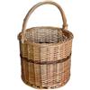 okAffareFatto di Zimbardi Costanza OKAFFAREFATTO MADDALONI Cesto Vimini Tondo con Manico per Spesa Funghi e Raccolta — Diametro 27 cm h 26 — Leggero Resistente Multiuso