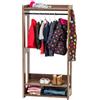 Iris Ohyama, Appendiabiti per bambini, Appendiabiti per bambini con ripiano, Organizzatore di vestiti per bambini, Modulare, Contemporaneo, Solido, Scuola, Camera da letto, Ingresso - KWR-1 - Marrone