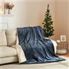 [en.casa] Coperta Riscaldante Termocoperta Elettrica Coperta Termica 200 x 150 cm Temperatura Regolabile Protezione Surriscaldamento - Blu Scuro