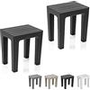 Inbagno Sgabello Bagno Doccia Multiuso Lello Alta Resistenza, 38x29x41 cm Effetto Legno, Portata 150 kg (2, Nero)