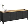 IDMarket - Credenza bassa ESTER 140 cm con 4 ante in metallo nero e piano in legno dal design industriale