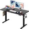 DEVAISE Scrivania Regolabile in Altezza Elettrica 140x70 cm, Scrivania Ufficio Ergonomica con Piano a 2 Sezioni, Funzione Memoria e Sistema Anticollisione, Altezza 72-118 cm,Nero
