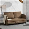 [en.casa] Divano Letto Estensibile Letto a Scomparsa 1 Piazza e Mezza 120 x 186 cm Letto per Ospiti con 2 Cuscini Schienali Posti di Seduta per 2 Persone Sofa Imbottita - Marrone