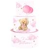 irpot Torta scenografica per Festa a Tema allestimento Sweet Table bellissime e Super Colorate Battesimo Nascita Compleanno Festa Torte Finta (Battesimo Teddy Rosa)