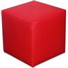 Best For Home | Pouf a Cubo | Poggiapiedi Imbottito in Ecopelle | Pouf Moderno da Divano | Sgabello Salvaspazio per Soggiorno, Cameretta o Ingresso | Struttura Robusta Fino a 300 kg | Pouf Rosso