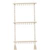 Heidouse Organizzatore di Gioielli sospeso, Supporto per Collana a 3 Livelli con 30 Ganci, Porta gioielleria montata a Parete con Nappa per Crane Orecchini Bracciale