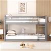 Idemon Letto a castello per bambini e ragazzi, lettino per bambini, telaio in pino massiccio, facile da montare, 90 x 200 cm (grigio), WX000304