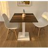 Generico TAVOLO BAR | BISTROT | RISTORANTE QUADRATO CON PIEDE CENTRALE 60/70/80 cm colori assortiti (BAROK A427 - BIANCO, 60x60)