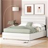 boorbin 140x200 Letto Piattaforma con Brocciatrice per Due Persone e Due Cassetti, Beige